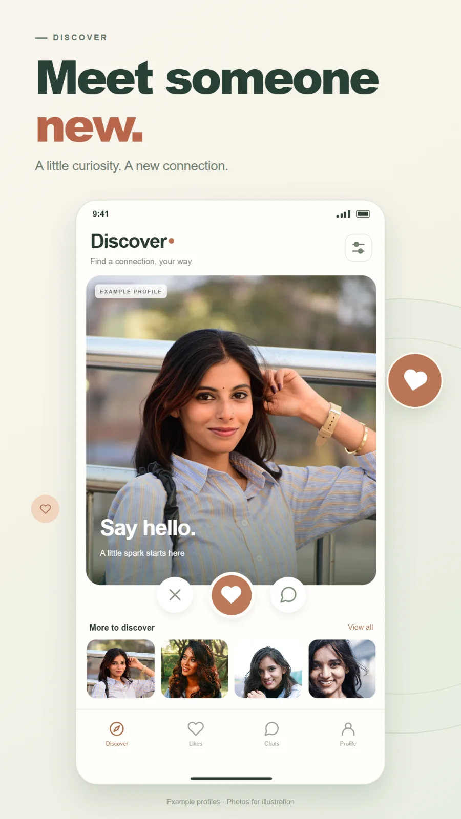 Viyo promotional preview of profile discovery